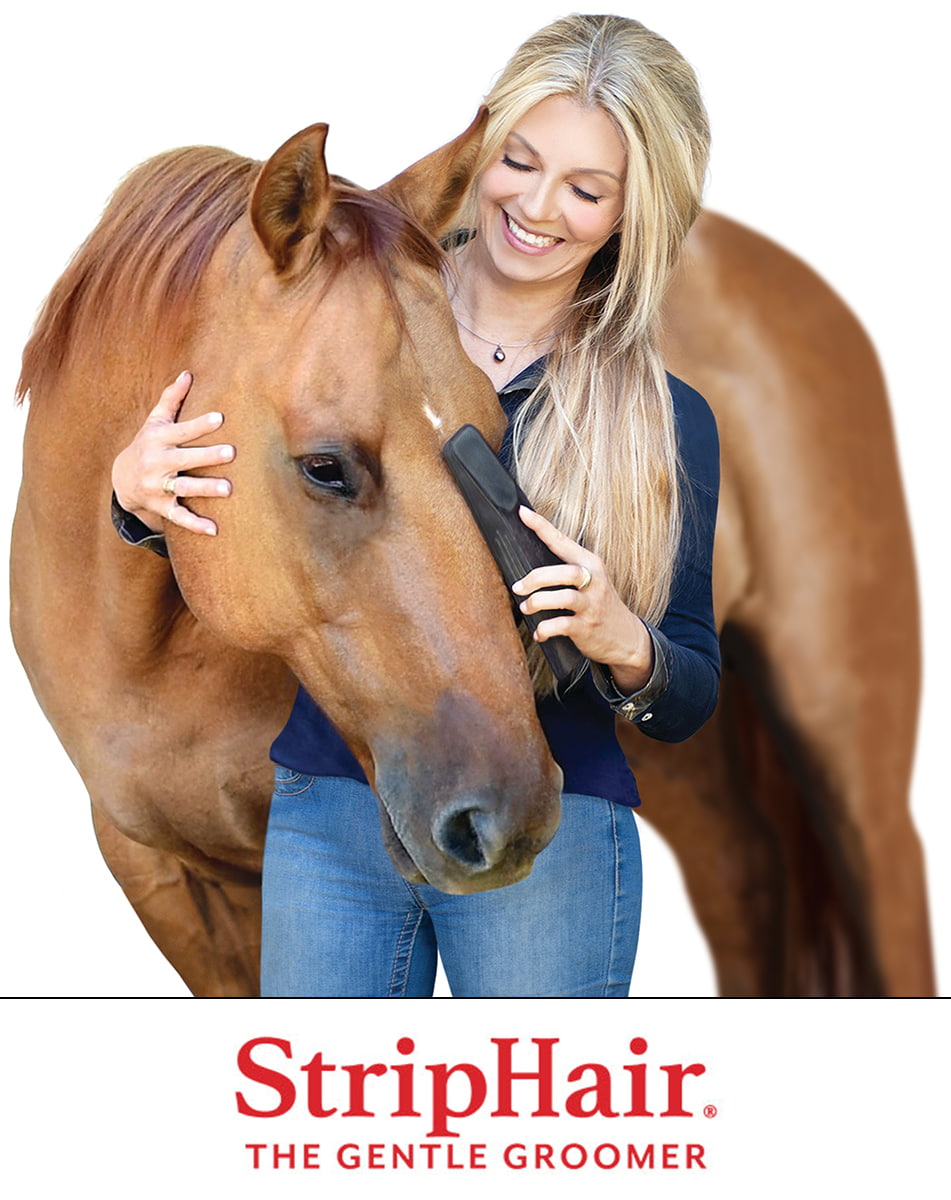 Equine Groomer StripHair Horse Grooming Kit - 3pc Bundle With Gentle Groomer & Bamboo Cloths Striphair Gentle Groomer For Dogs