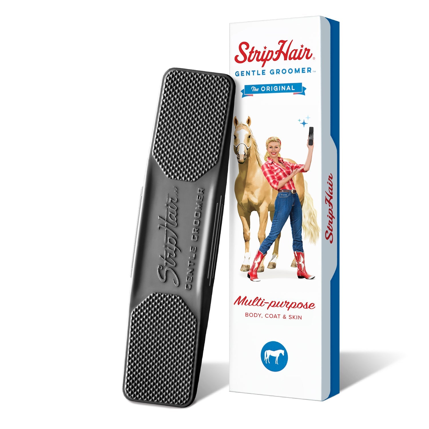 thumbnail interactive-video image 1 of StripHair Horse Grooming Bundle - 3pc Gentle Groomer, Bamboo Cloths & Storage Pouch 1 of 3