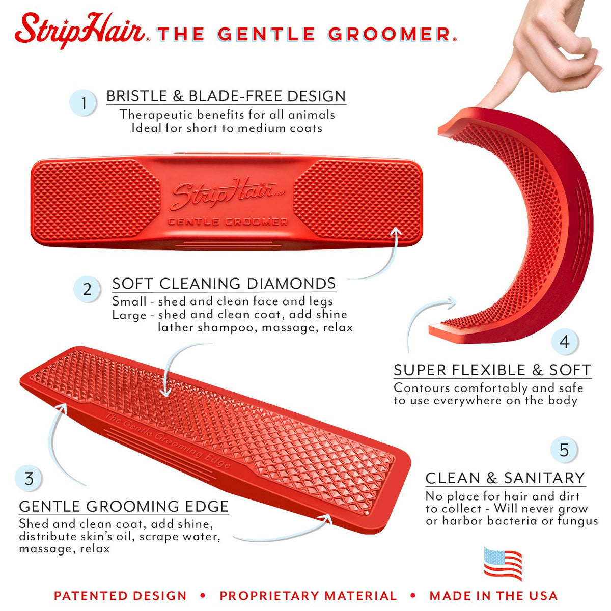 Strip hair top dog brush